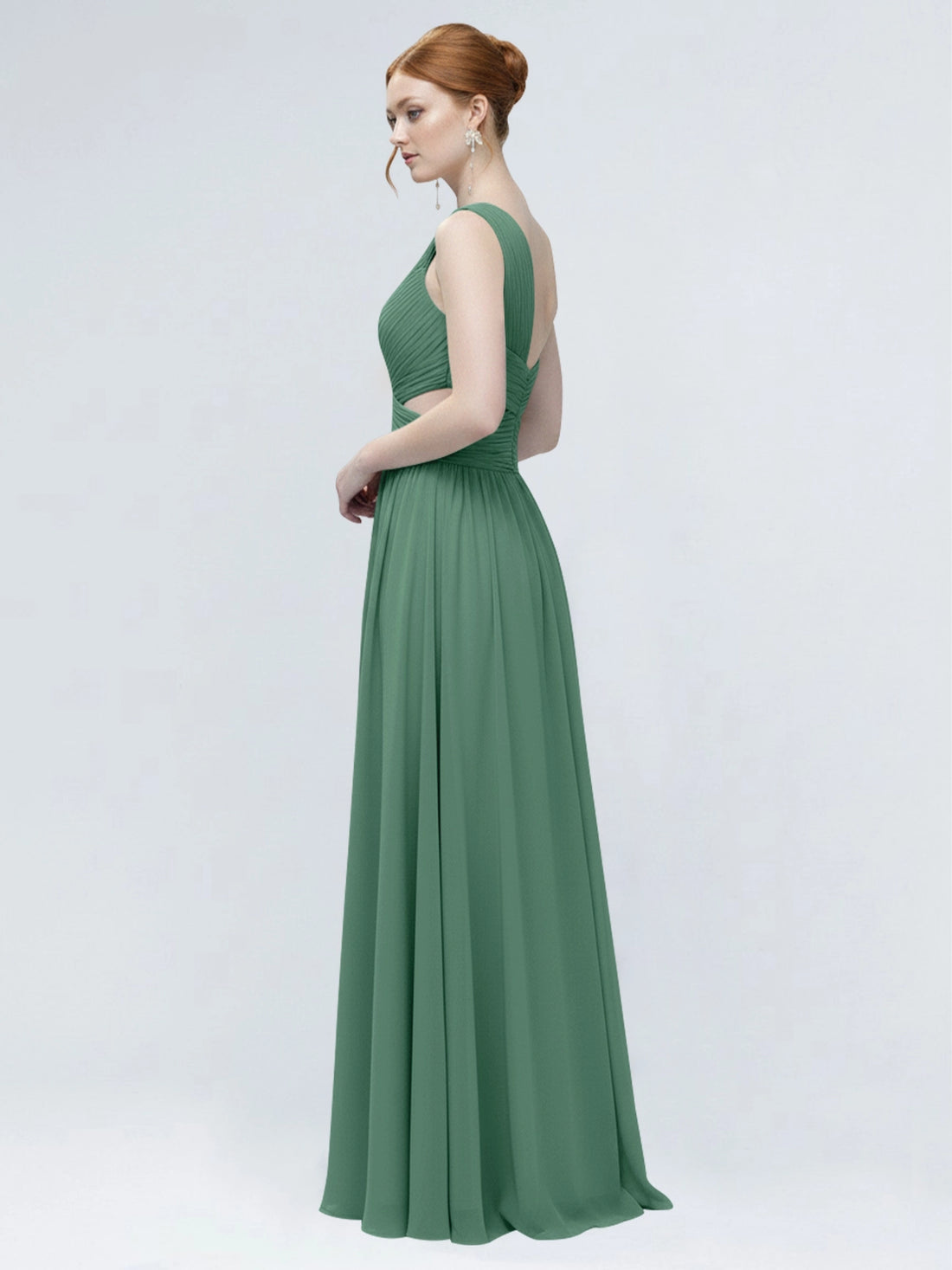One-Shoulder Side Cut-Out Bridesmaid Dress 
