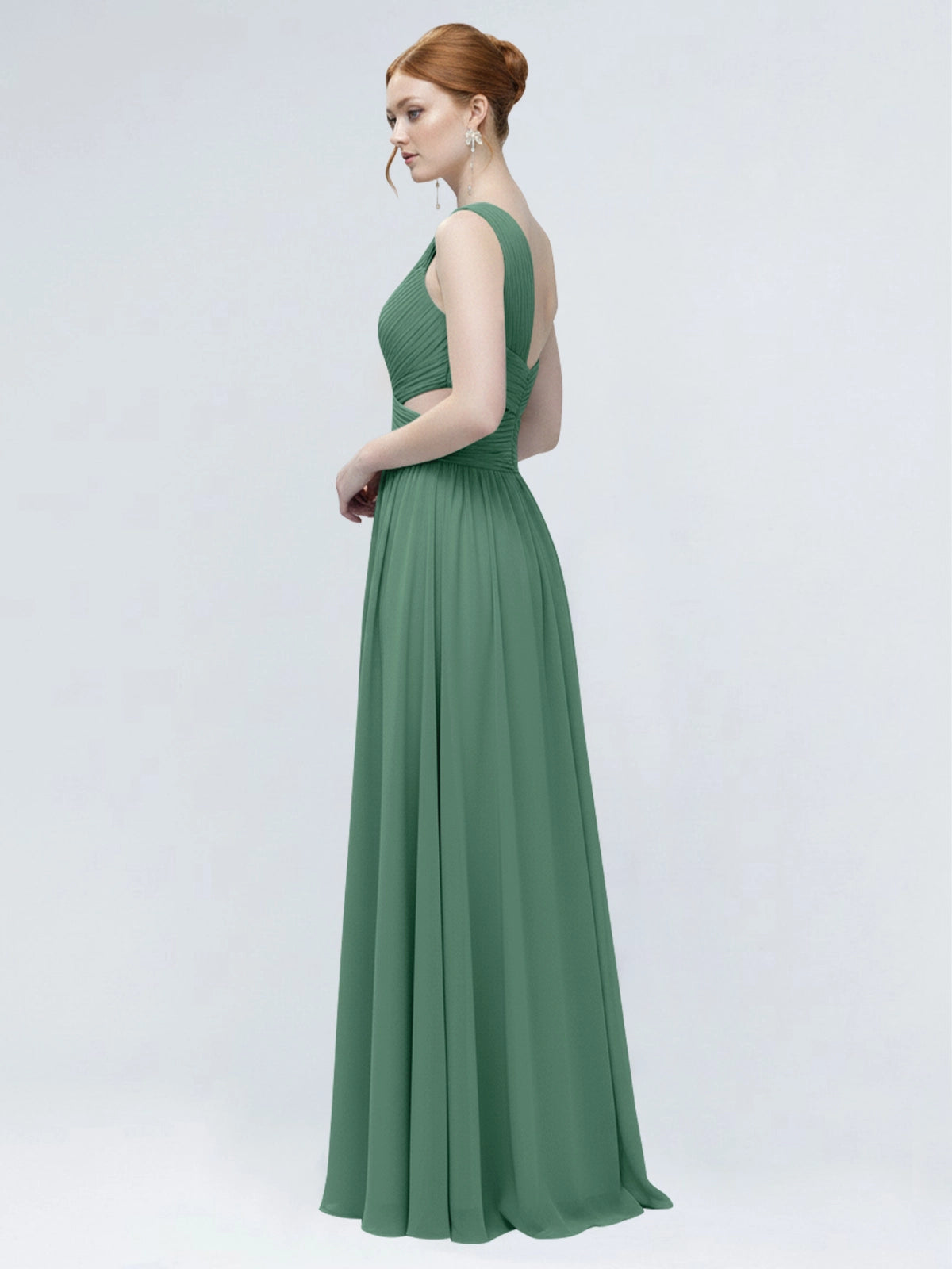 One-Shoulder Side Cut-Out Bridesmaid Dress 