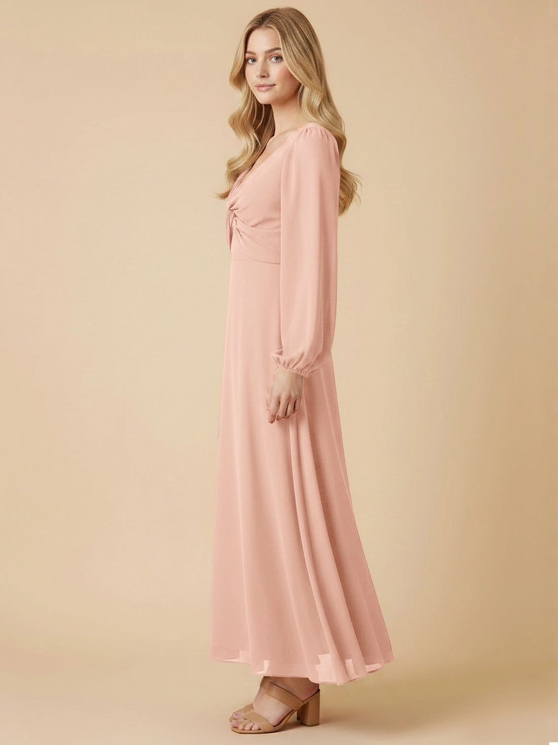 A-line Bridesmaid Dress with Long Sleeves 