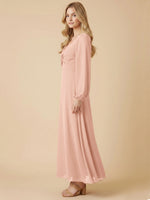 A-line Bridesmaid Dress with Long Sleeves 