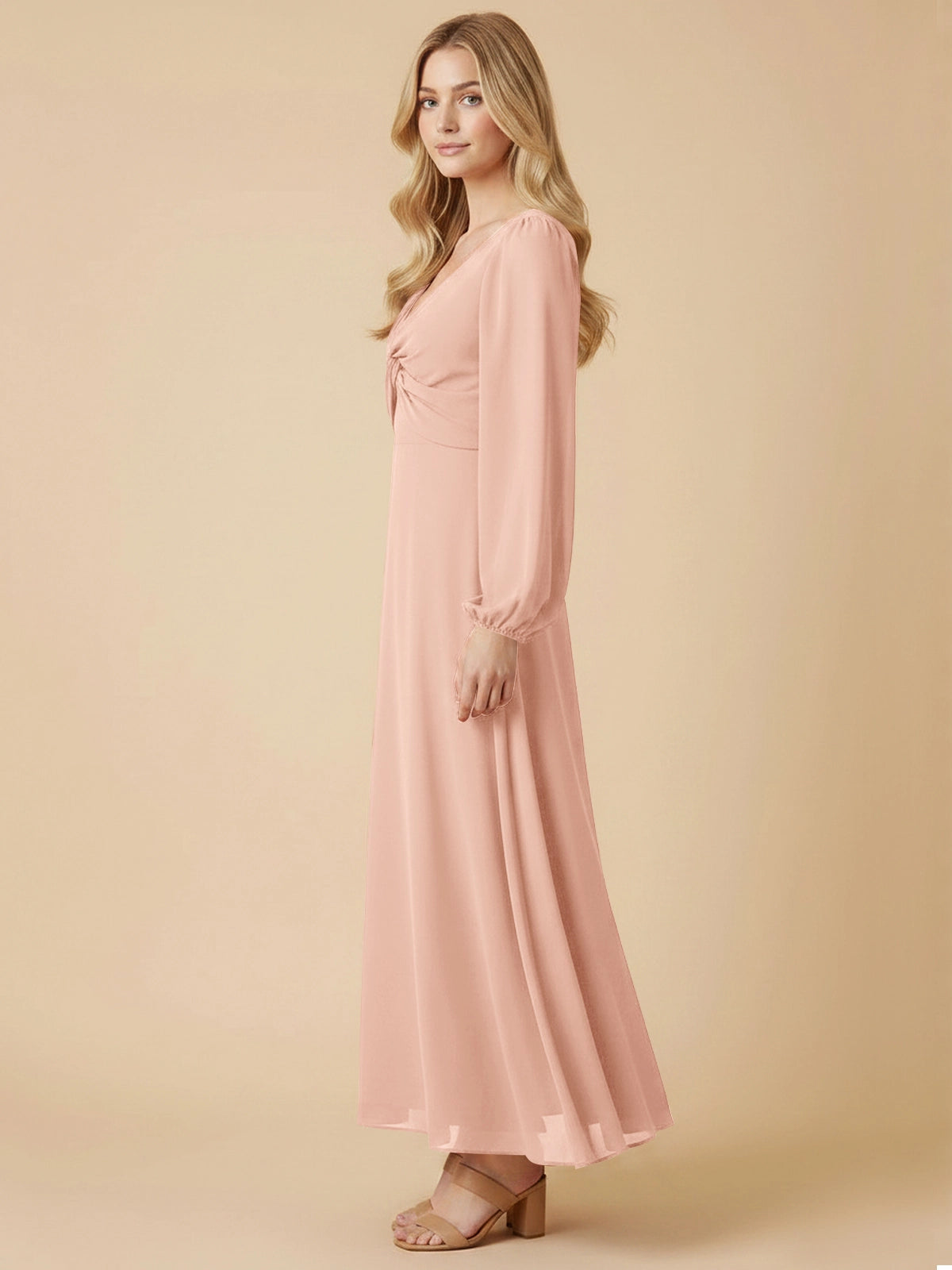 A-line Bridesmaid Dress with Long Sleeves 