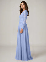 A-line Mother of the Bride Dress with Appliques