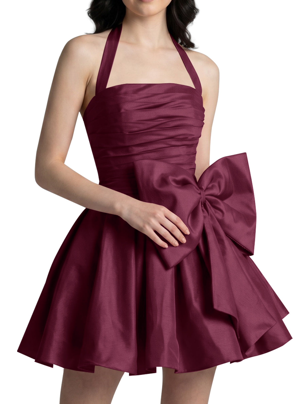 Halter Oversized Bow Mini Dress 