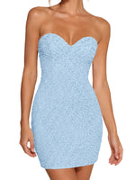 Sparkling Sheath Beading Mini Dress 
