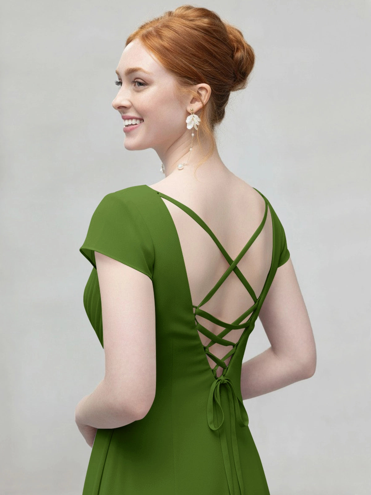 Flowy Ruffle Sheath Bridesmaid Dress 