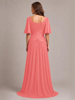 Cowl Neck Mother of the Bride Dress with Applique 