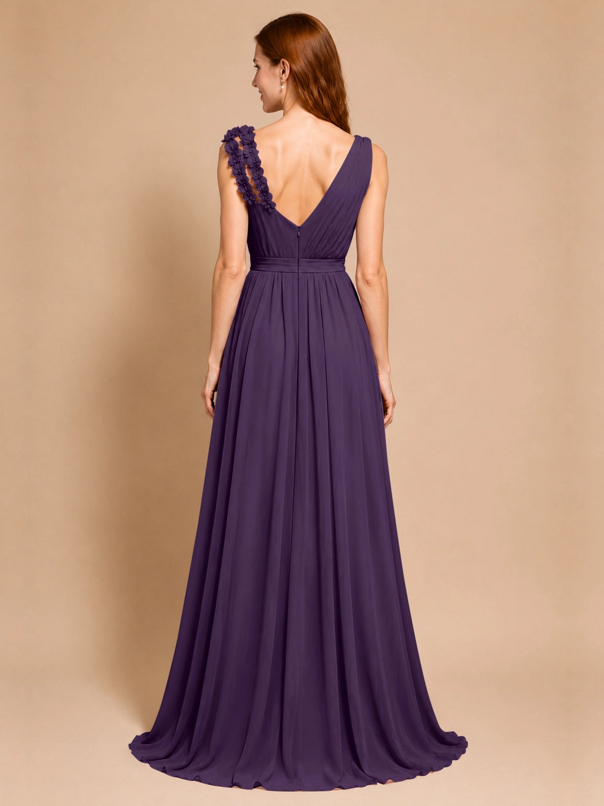 Chiffon Prom Dress with Appliques