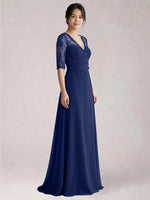 Lace Mother of the Bride Dress with Half Sleeves