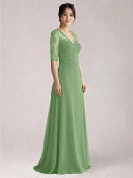 Lace Mother of the Bride Dress with Half Sleeves