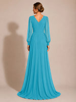 Chiffon Mother of the Bride Dress with Long Sleeves 