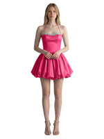 Beading Bubble Hem Mini Dress 