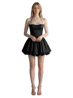 Beading Bubble Hem Mini Dress 