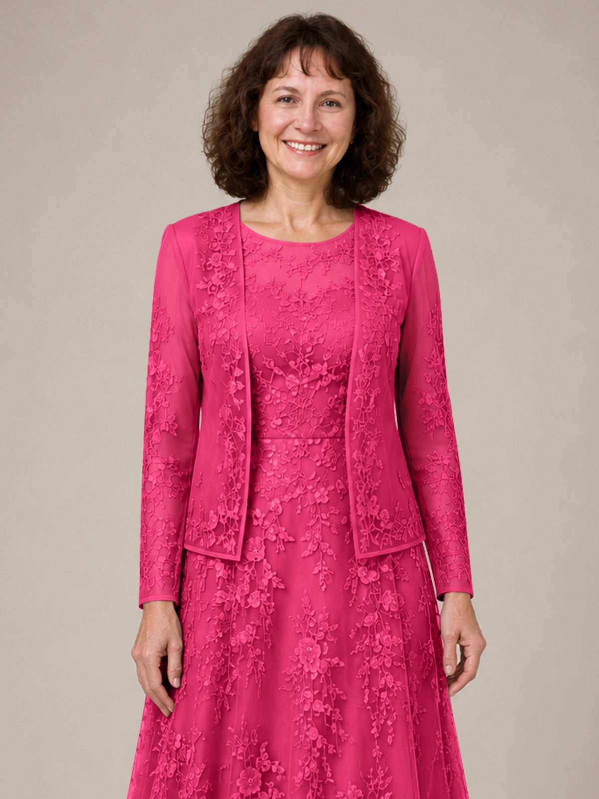 A-line Mother of the Bride Dress with Lace 