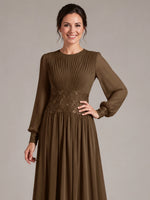Chiffon Mother of the Bride Dress with Jewel Neckline 