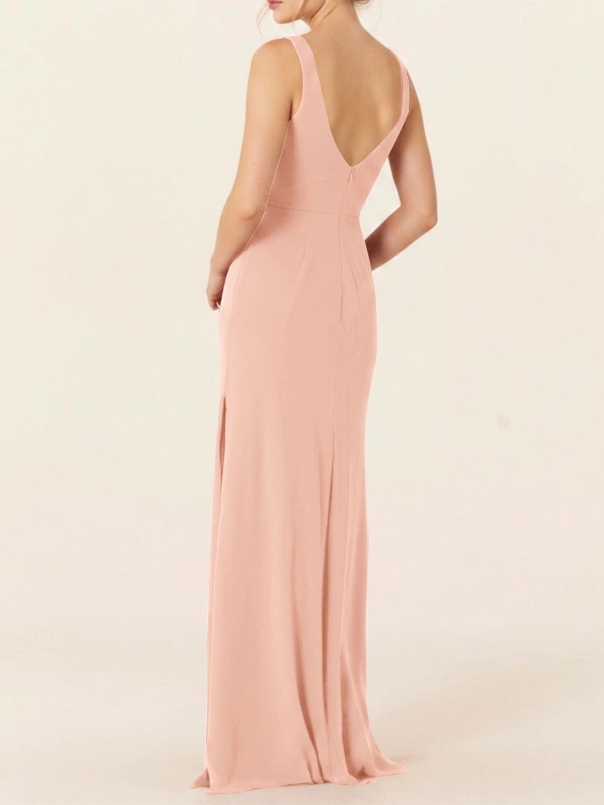 Chiffon Bridesmaid Dress with Slit 