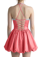 Beading Bubble Hem Mini Dress 