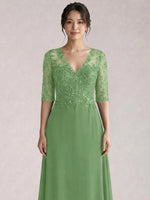 Lace Mother of the Bride Dress with Half Sleeves