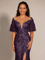 Mermaid Mother of the Bride Dress with V-neck 