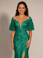 Mermaid Mother of the Bride Dress with V-neck 