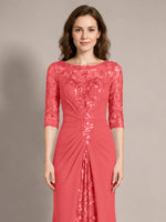 Lace Mother of the Bride Dress with Applique 