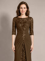 Lace Mother of the Bride Dress with Applique 