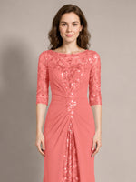 Lace Mother of the Bride Dress with Applique 