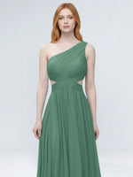 One-Shoulder Side Cut-Out Bridesmaid Dress 