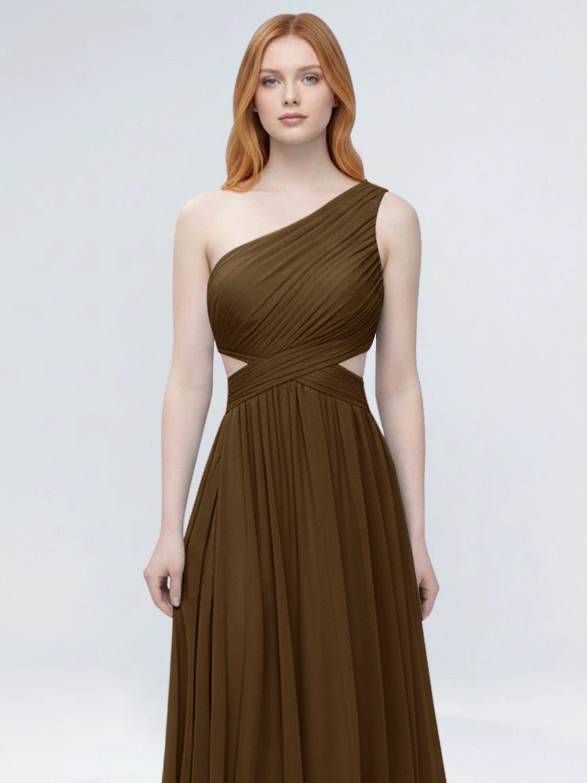 One-Shoulder Side Cut-Out Bridesmaid Dress 