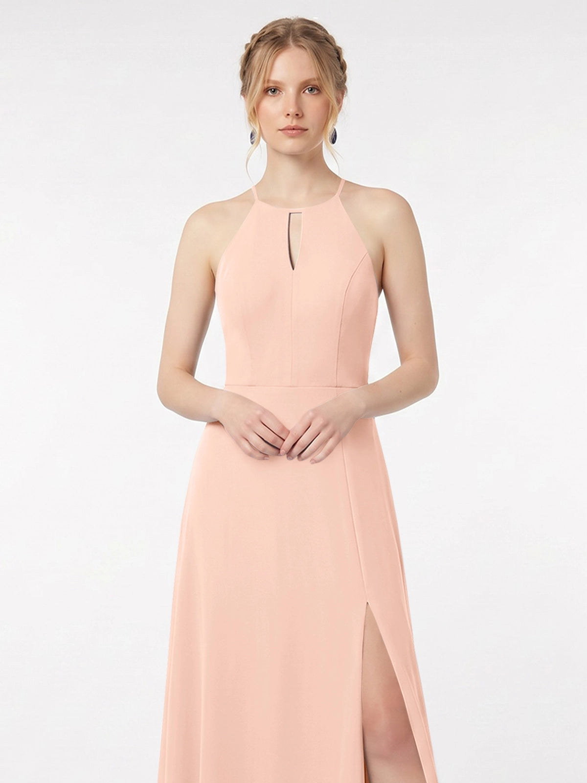 Chiffon Bridesmaid Dress with Halter 