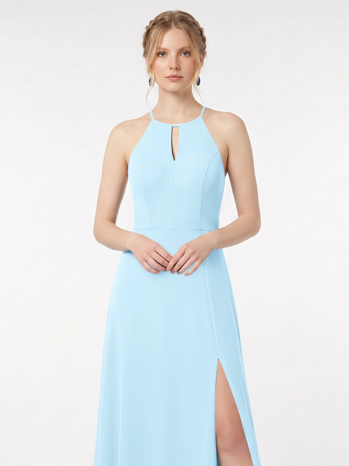 Chiffon Bridesmaid Dress with Halter 