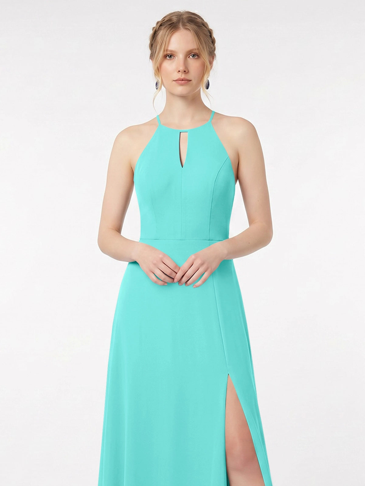 Chiffon Bridesmaid Dress with Halter 