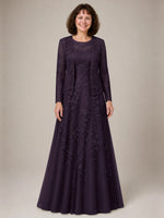 A-line Mother of the Bride Dress with Lace 