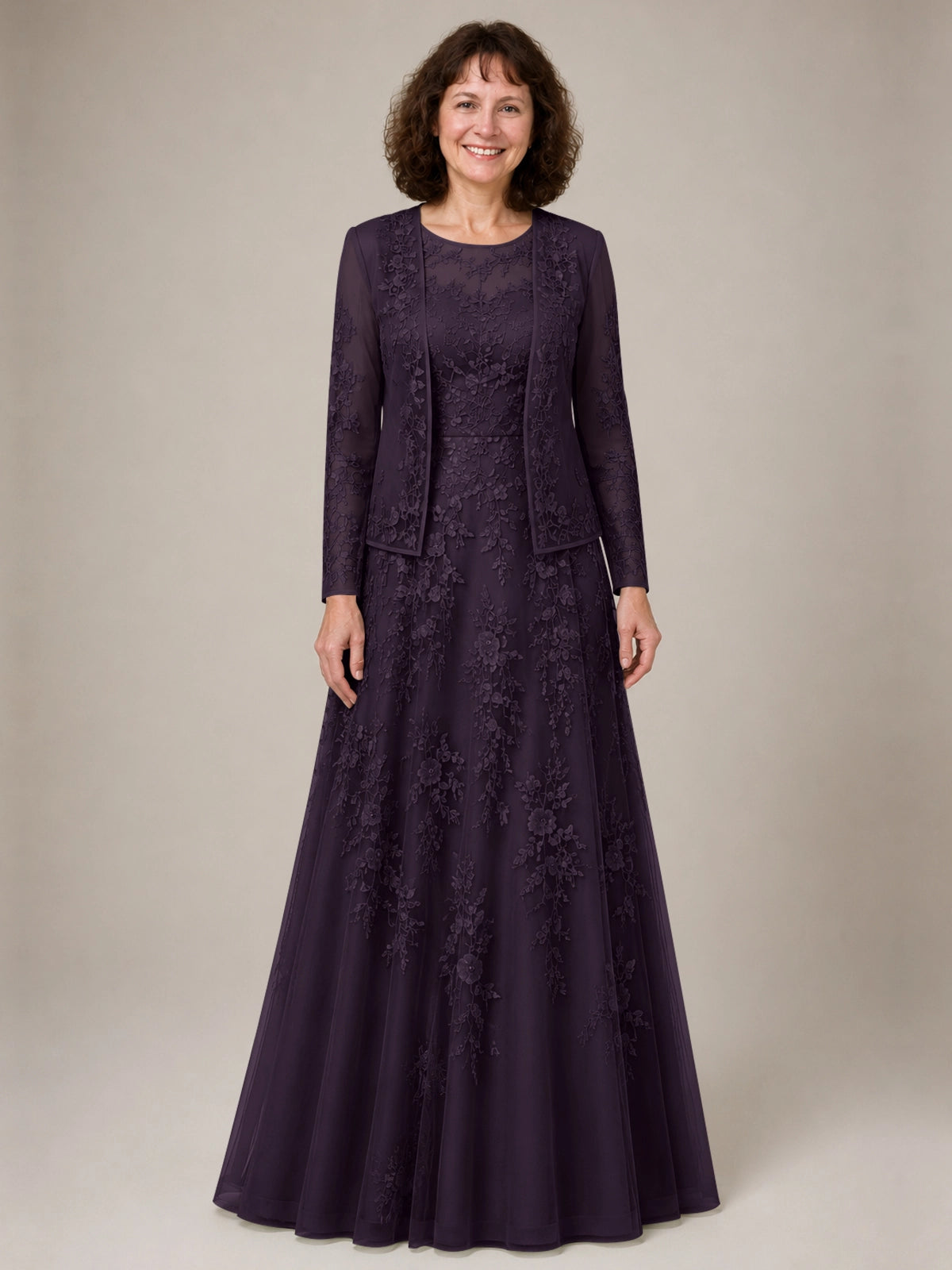 A-line Mother of the Bride Dress with Lace 