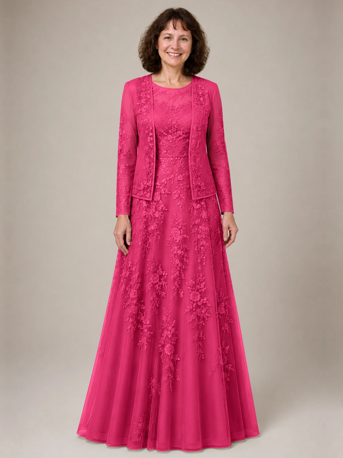 A-line Mother of the Bride Dress with Lace 