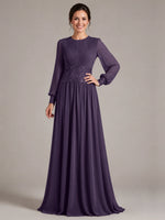 Chiffon Mother of the Bride Dress with Jewel Neckline 