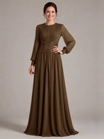 Chiffon Mother of the Bride Dress with Jewel Neckline 