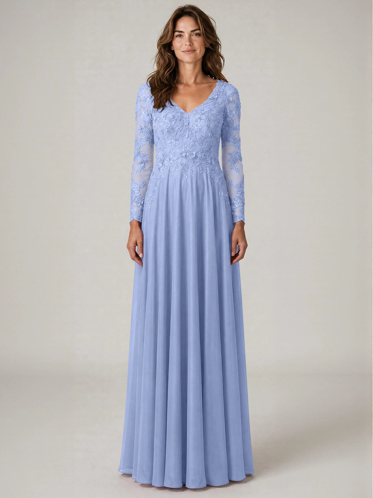 A-line Mother of the Bride Dress with Appliques