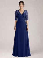 Lace Mother of the Bride Dress with Half Sleeves