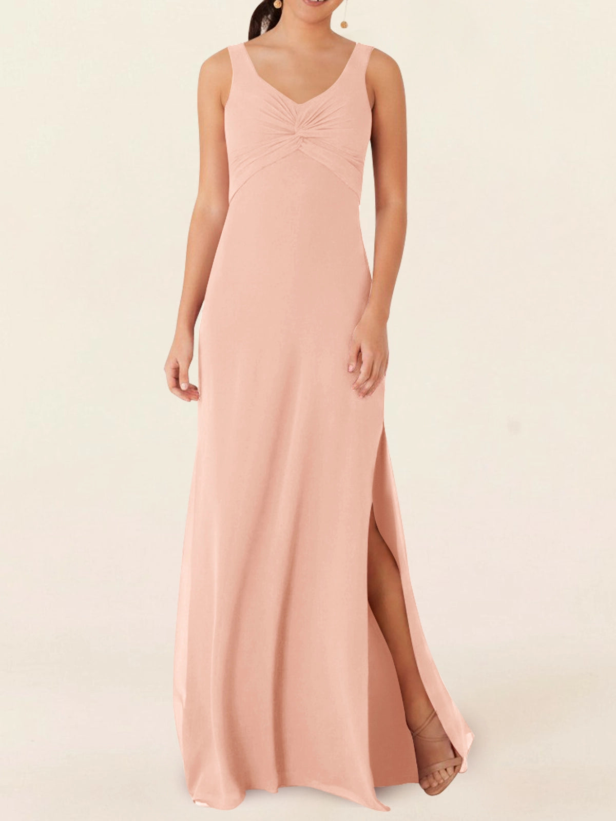 Chiffon Bridesmaid Dress with Slit 