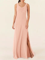 Chiffon Bridesmaid Dress with Slit 