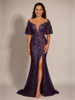 Mermaid Mother of the Bride Dress with V-neck 