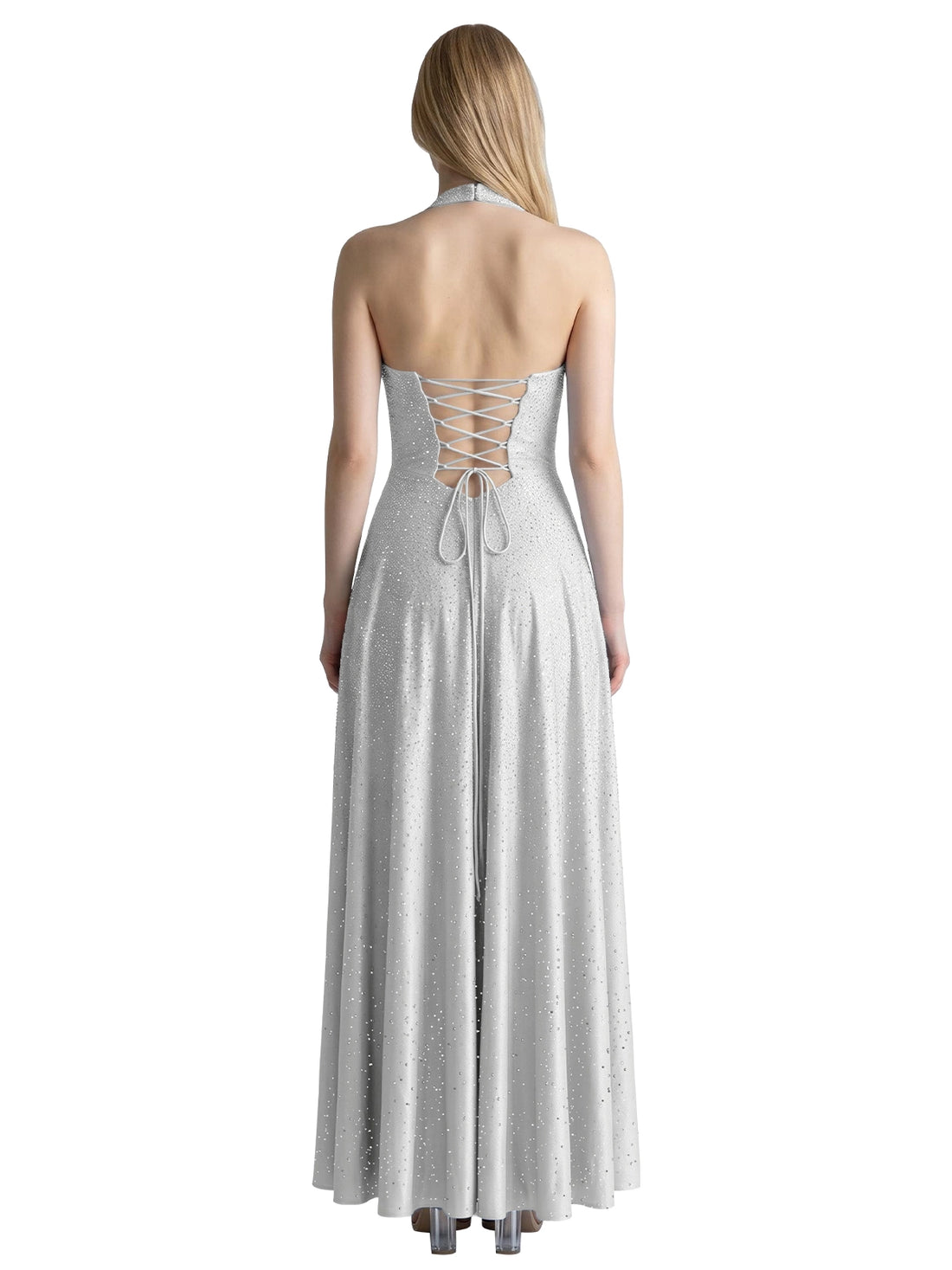 Halter Beaded Prom Dress 