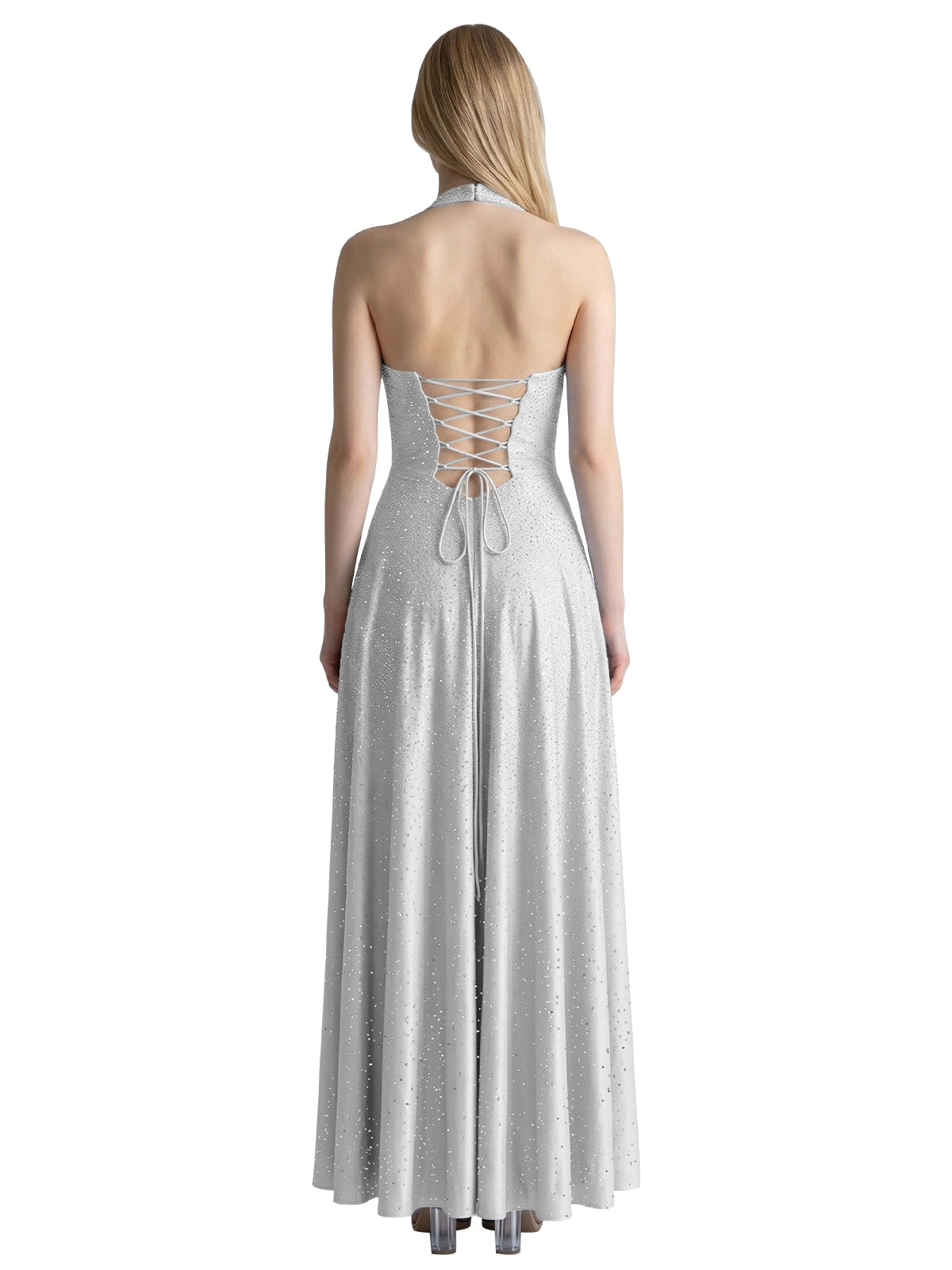 Halter Beaded Prom Dress 