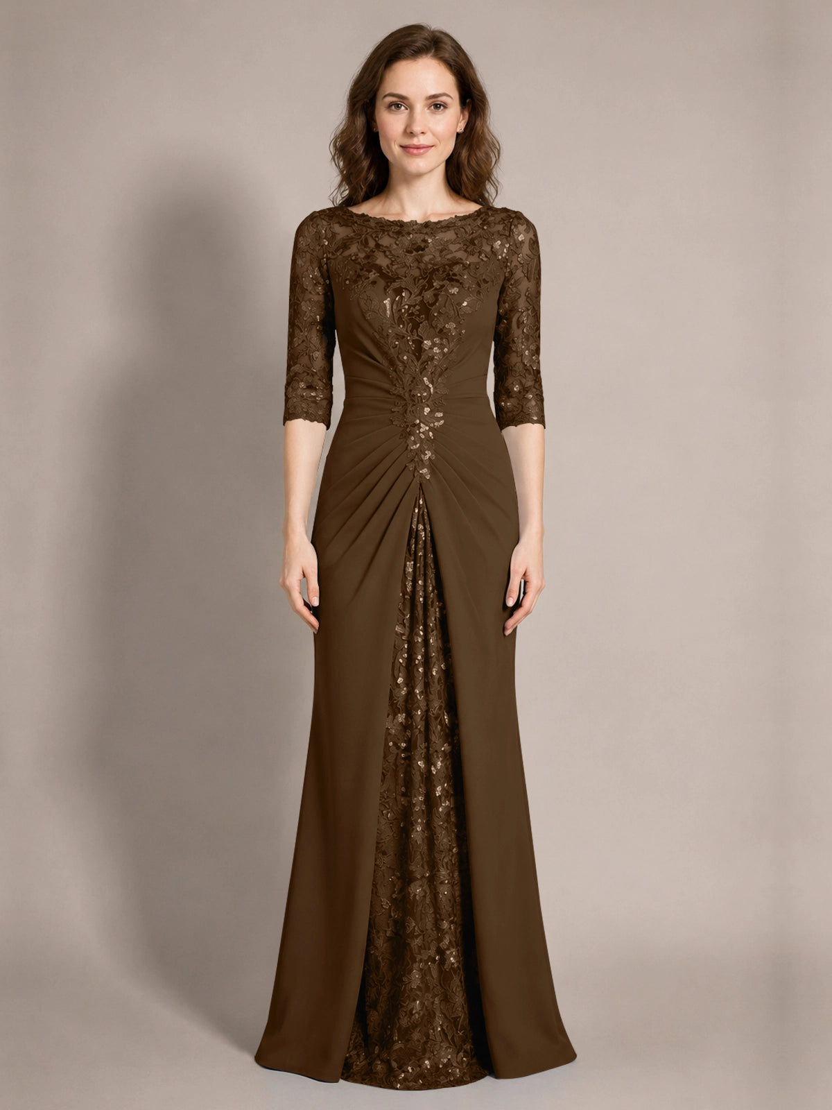 Lace Mother of the Bride Dress with Applique 