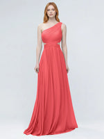 One-Shoulder Side Cut-Out Bridesmaid Dress 