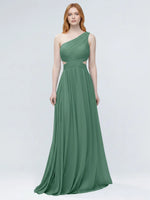 One-Shoulder Side Cut-Out Bridesmaid Dress 