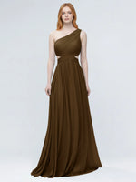 One-Shoulder Side Cut-Out Bridesmaid Dress 