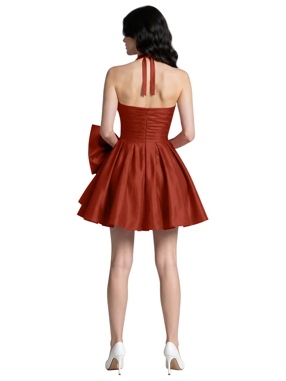 Halter Oversized Bow Mini Dress 