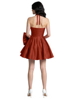 Halter Oversized Bow Mini Dress 