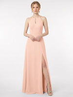 Chiffon Bridesmaid Dress with Halter 